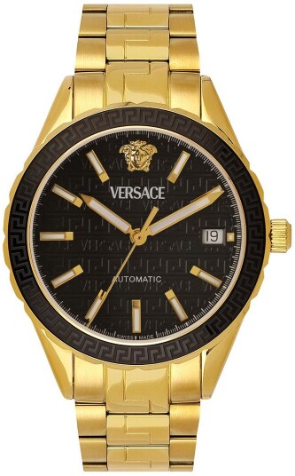 Versace Herreklokke VEQCA0624 Hellenyium Sort/Gulltonet stål Ø42 mm Versace Herreklokke VEQCA0624 Hellenyium Sort/Gulltonet stål Ø42 mm