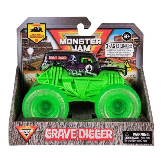 Monster Jam Grave Digger Lastebil Med Lysende Hjul 1:43
