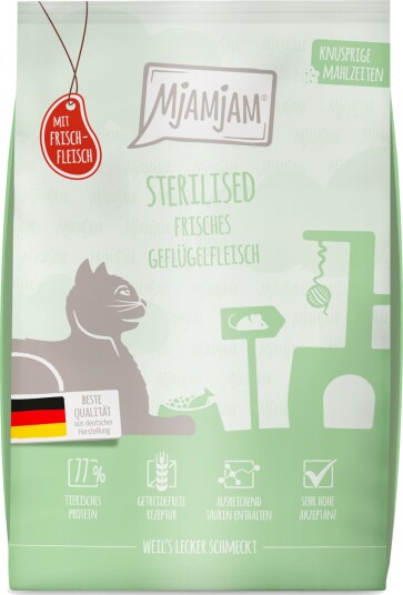 Mjamjam våtfôr Sprø måltider Sterilised Fjærkre 300 g