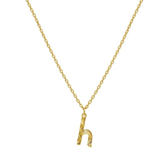 Alphabet Necklace H Forgylt Sølv Sterling 925 40 42.5 45 cm Alphabet Necklace H Forgylt Sølv Sterling 925 40 42.5 45 cm