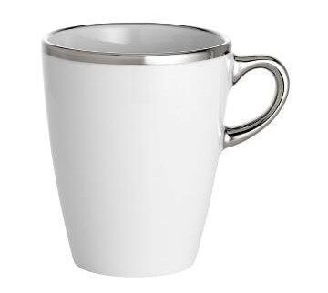 Pillivuyt Bistro Mug Dia 8 cm 27 cl White/Silver
