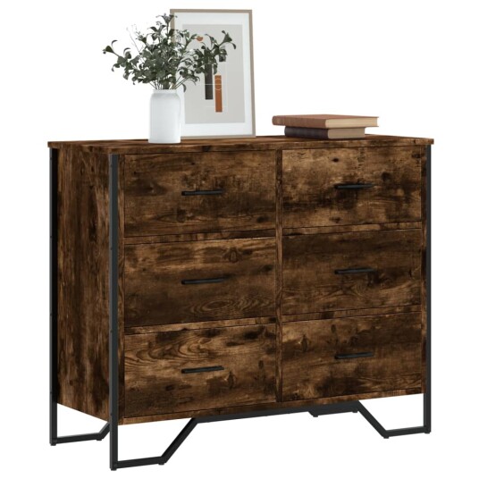  Kommode røkt eik 91x35,5x74,5 cm konstruert tre 8721102834707