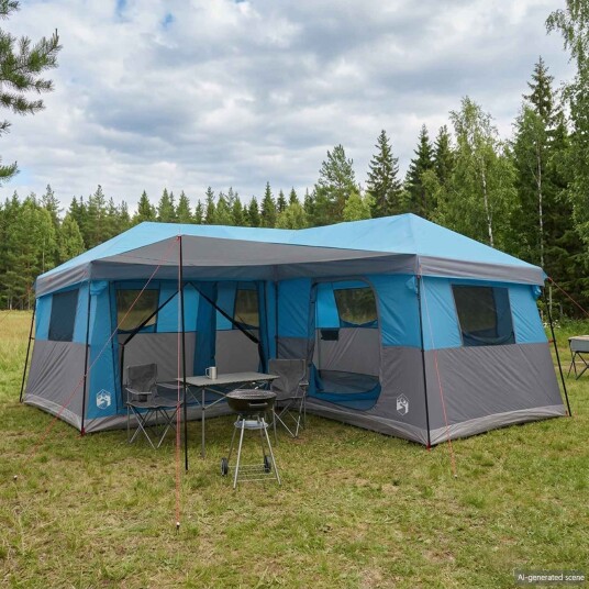 telt Familietelt med regntrekk vanntett 14 personers Blå
