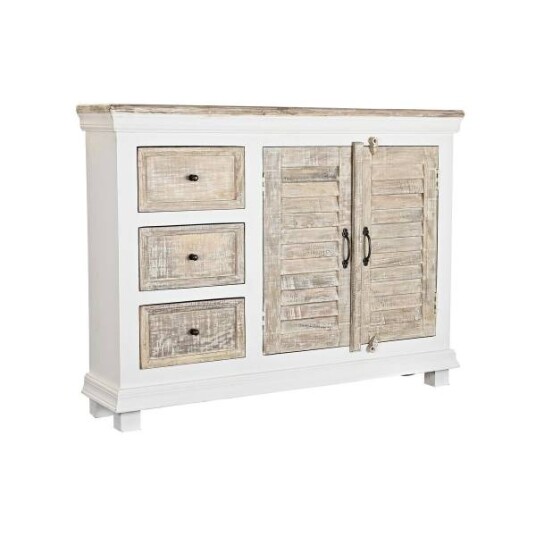 Sidebord DKD Home decor hvit treverk av mangotre (122x25x91cm)