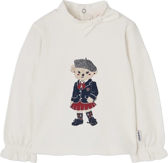 Boboli Stretch Knit T Shirt For Girl  Bci   White   86