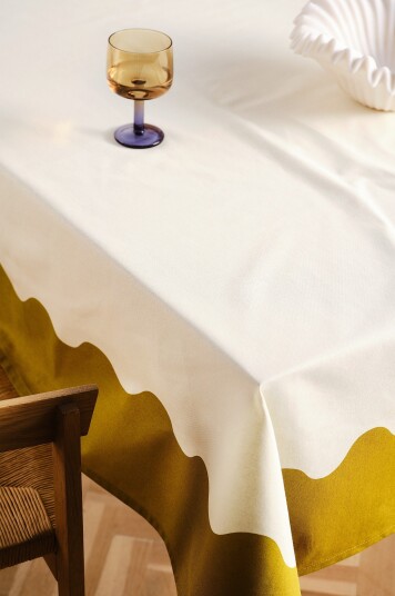 Jotex Duk naturhvit/olivgrønn LOVIS 217729901250