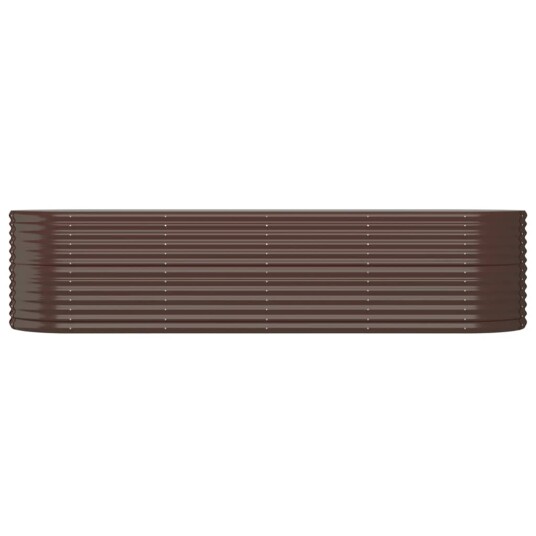 vidaXL Plantekasse pulverlakkert stål 296x80x68 cm brun