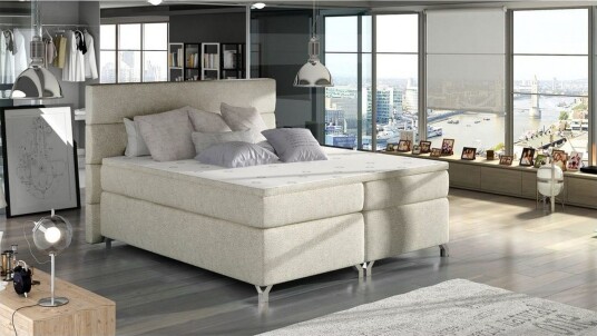 Boxspring Eltap Amadeo - Dora 21, Beige, 160x200 cm