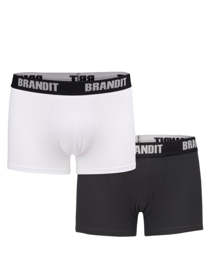 Brandit Boxershorts med logotyp 2-Pak Svart, Hvit