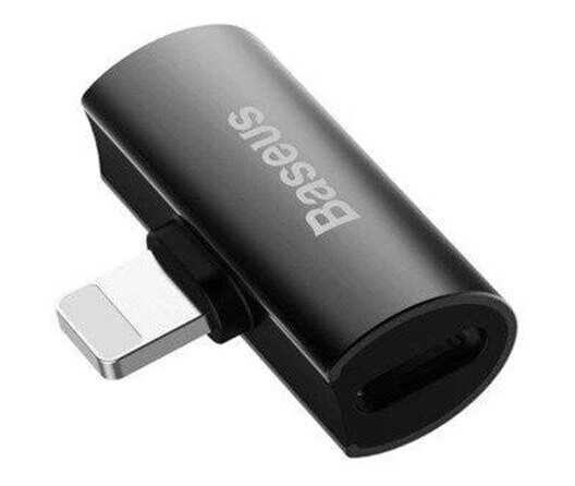Baseus iP Male to Dual iP Female Adapter L46 Svart