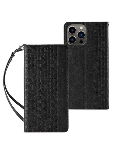 Hurtel Magnet Strap Case for Samsung Galaxy S23+ Flip Wallet Mini Lanyard Stand Black