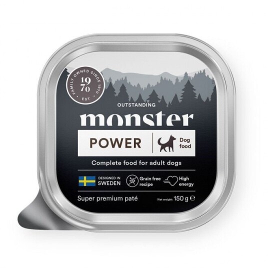 Monster Dog Power Paté Kylling 150 g - Kornfri Våtfôr til Voksne Hunder