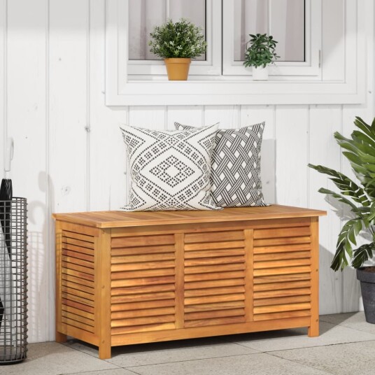 Putekasse med lameller 113x50x56 cm heltre akasie 365841