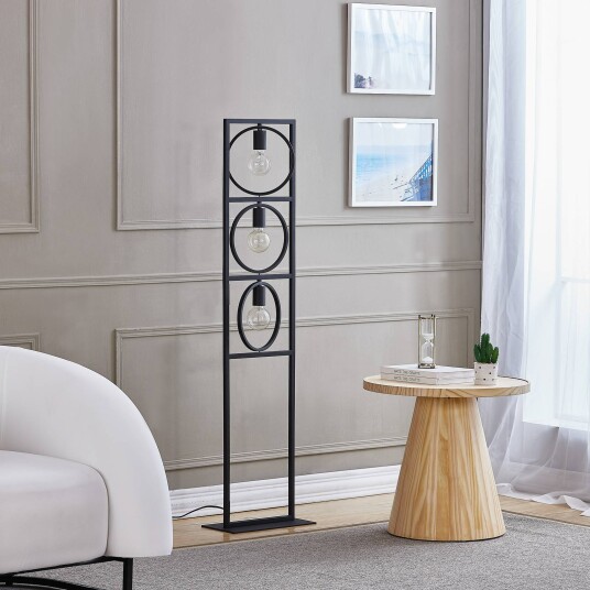 Lindby Mateja gulvlampe, svart, 3 lyskilder