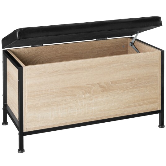 tectake Polstret kommode Calico 81,5x41,5x50,5cm - Industrielt lyst tre, Sonoma eik