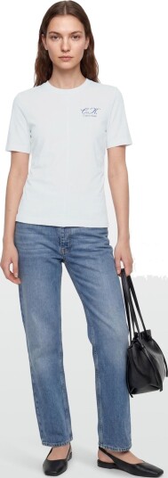 Calvin Klein Jeans Ss Slim Logo Initial Tee White XL