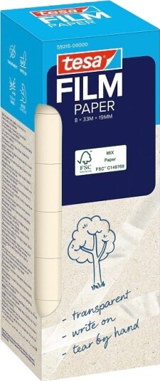 Tesa Tesa Tesafilm Paper 33 M Gjennomsiktig Papir 19 Mm 8 Stykker