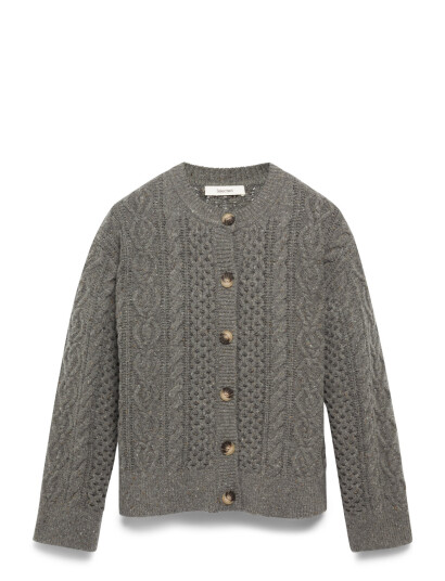 Selected Slfnelly Ls Knit O-Neck Cardigan - Grey - XXL