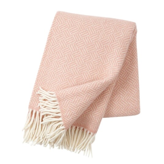 Klippan Yllefabrik Samba pledd ull rosa