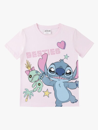 Disney Stitch T skjorte Lyserosa 152 158 Disney Stitch T skjorte Lyserosa 152 158