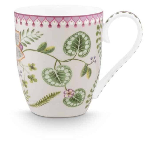 Pip Studio Krus XL 450ml Lily&Lotus Egghvit Pip Studio Krus XL 450ml Lily&Lotus Egghvit