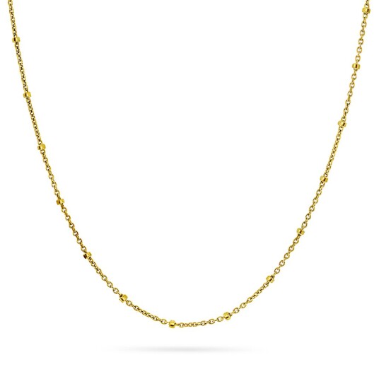 Pan Jewelry, Kjede i forgylt 925 sølv med kuler, 50 cm