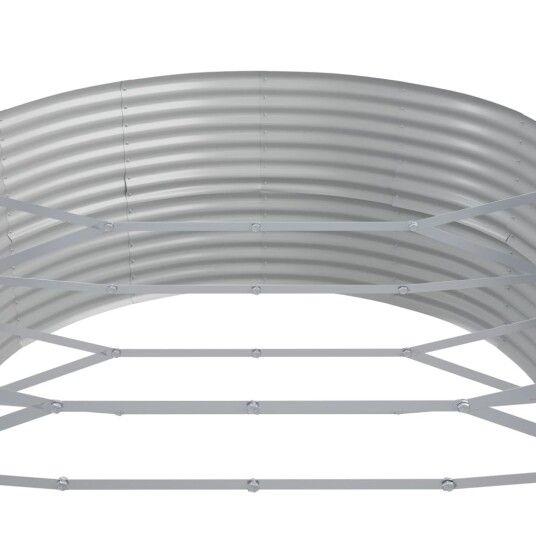 vidaXL Plantekasse pulverlakkert stål 544x100x36 cm sølv