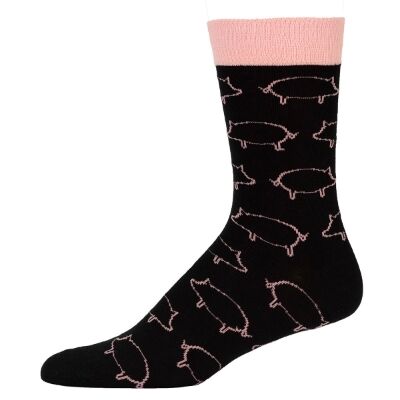 Safa Small Pigs Sokker Svart/rosa 41-45 Safa Small Pigs Sokker Svart/rosa 41-45