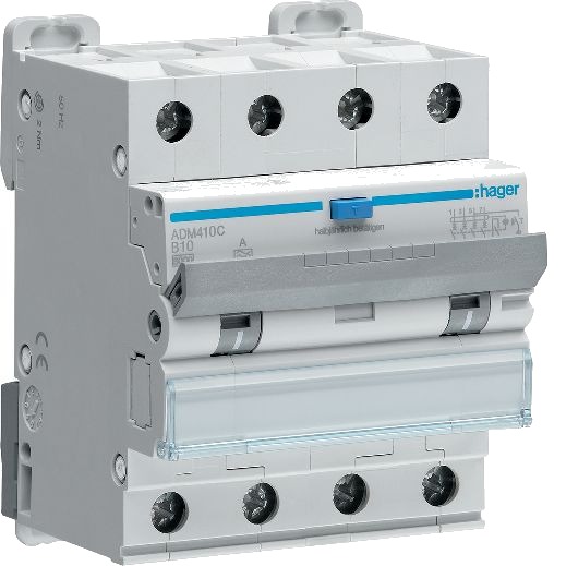 Hager ADM425C Jordfeilautomat 4-polet, 30 mA, B-karakteristikk 25 A, Stikkontakter & kabler Hager ADM425C Jordfeilautomat 4-polet, 30 mA, B-karakteristikk 25 A, Stikkontakter & kabler
