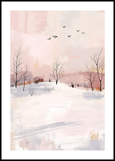 Vögel im Winter Plakat Plakat / 70x100cm