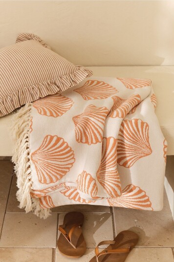 Ellos Home Pledd Shelia Orange