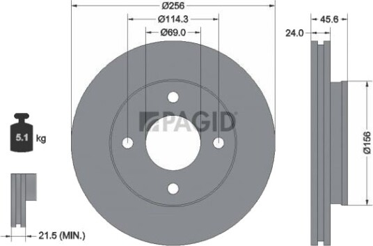 PAGID 54348NC Bremseskive PAGID 54348NC Bremseskive