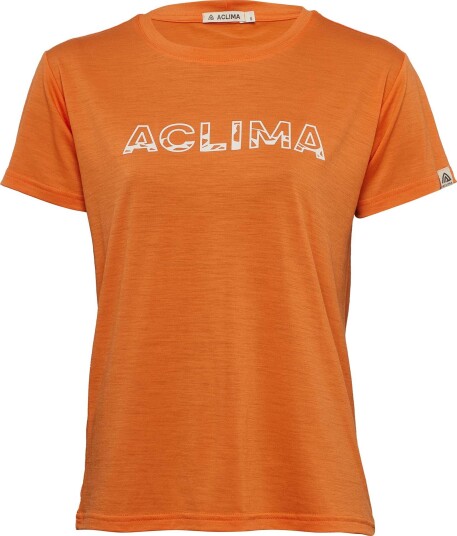 Aclima Women's LightWool Classic Tee Logo Orange Tiger M, Orange Tiger