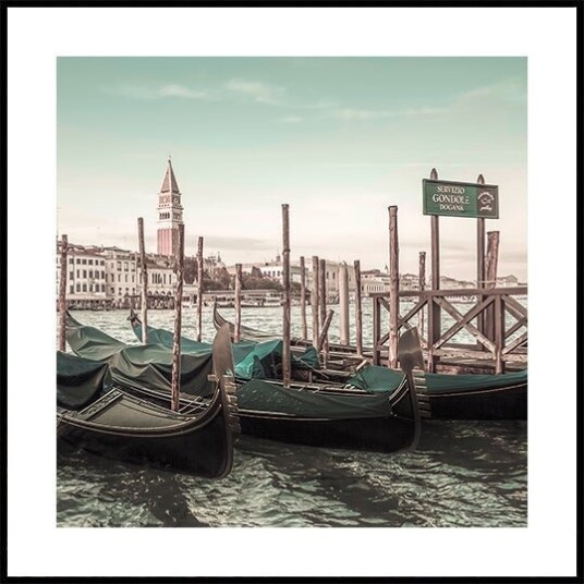 VENICE Grand Canal and Gondolas | urban vintage style Plakat Plakat / 30x30cm