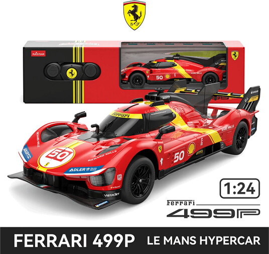 Rastar 1:24 Ferrari 499P Radiostyrt Bil med Fjernkontroll Rød