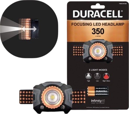 Duracell 350 Lumen Hodelykt Med Tre Moduser