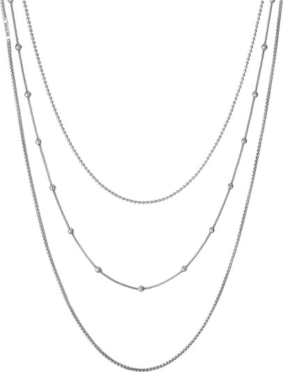 Bud To Rose Sacramento 3 Row Long Necklace Gold   Silver   ONE SIZE