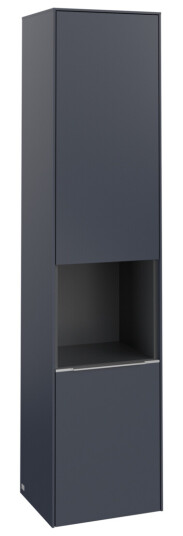 VILLEROY & BOCH SUBWAY 3.0 HØYSKAP 40X171 HØYRE 2 DØRER & HYLLE MARINE BLUE HÅNDTAK I KROM