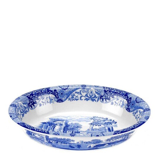 Spode   Blue Italian ildfast form oval 31,5x22,5 cm blå/hvit
