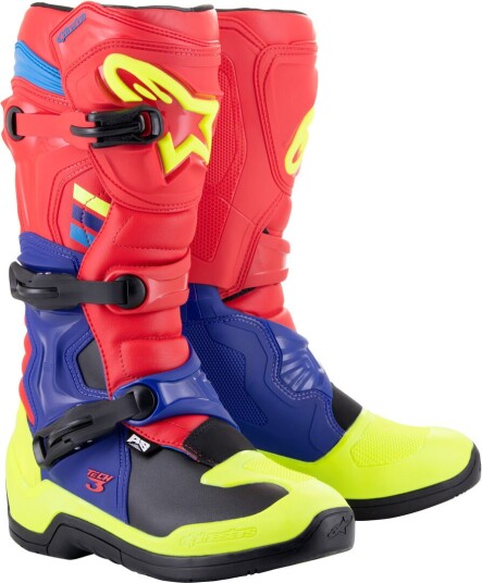 Alpinestars Tech 3 Motocross støvler Rød Blå Alpinestars Tech 3 Motocross støvler Rød Blå