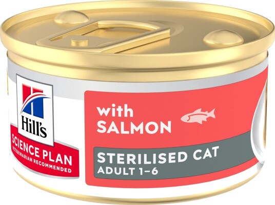 Hill's Science Plan våtfôr Science Plan Adult Sterilised Mousse Laks 48 x 85 g