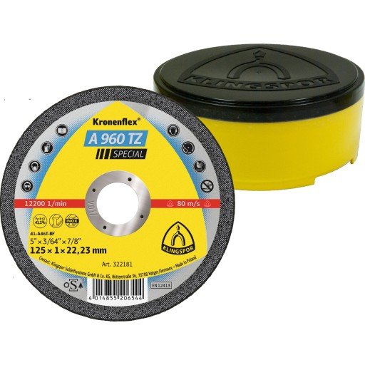 Klingspor A 960 TZ INOX Kappeskive 125x1mm 25 stk. - Metallskjæreblad for Elektroverktøy