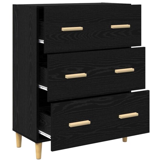 Serviesskap Svart Eik 69,5 x 34 x 90 cm Konstruert tre Serviesskap Svart Eik 69,5 x 34 x 90 cm Konstruert tre