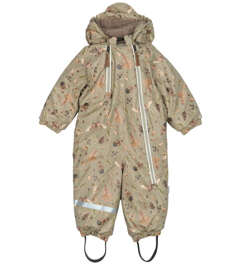 mikk-line Pu Snow Suit 2 Zip Aop Beige 86 mikk-line Pu Snow Suit 2 Zip Aop Beige 86