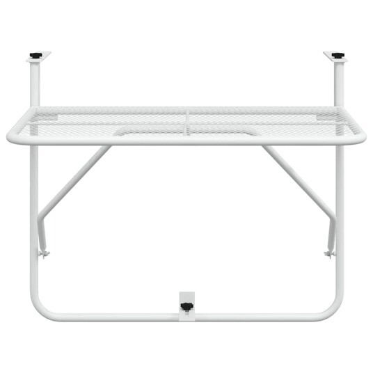 vidaXL Balkongbord hvit 60x40 cm stål