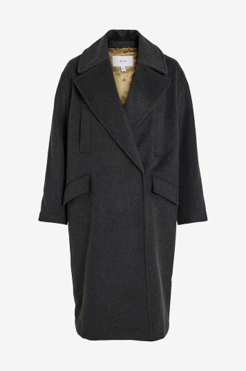 Vila Kåpe viHallee L/S Coat Grå Vila Kåpe viHallee L/S Coat Grå