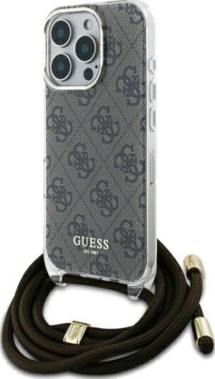 Guess 4G Print Crossbody-etui for iPhone 16 Pro Max - Brun Guess 4G Print Crossbody-etui for iPhone 16 Pro Max - Brun
