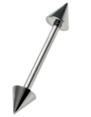 Aab Rett Sølvfarget Øyenbrynspiercing med Spikes Strl 1.2 x 6 mm med 3 mm kule Aab Rett Sølvfarget Øyenbrynspiercing med Spikes Strl 1.2 x 6 mm med 3 mm kule