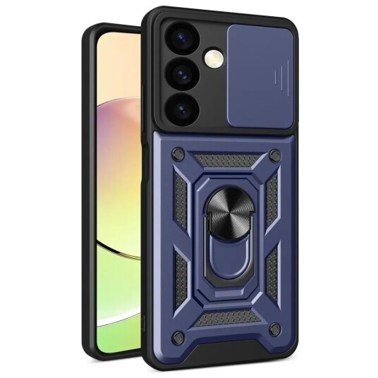 INCOVER Samsung Galaxy S24 Deksel med Magnetisk Kickstand Og Cam Slider - Blå
