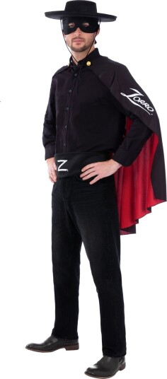Zorro Kostymesett til Voksen 4 Deler